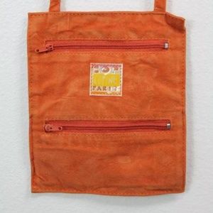 Vintage 90s Cop Copine Paris Suede Leather Crossbody Zipper Little Purse Tote